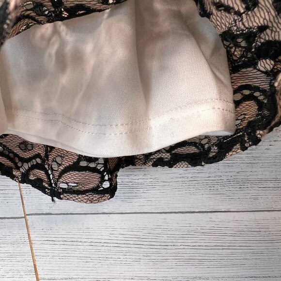 Betsey Johnson Dress Womens SZ 2 Black and Tan Lace with Peter Pan Collar Pinup - Picture 5 of 16